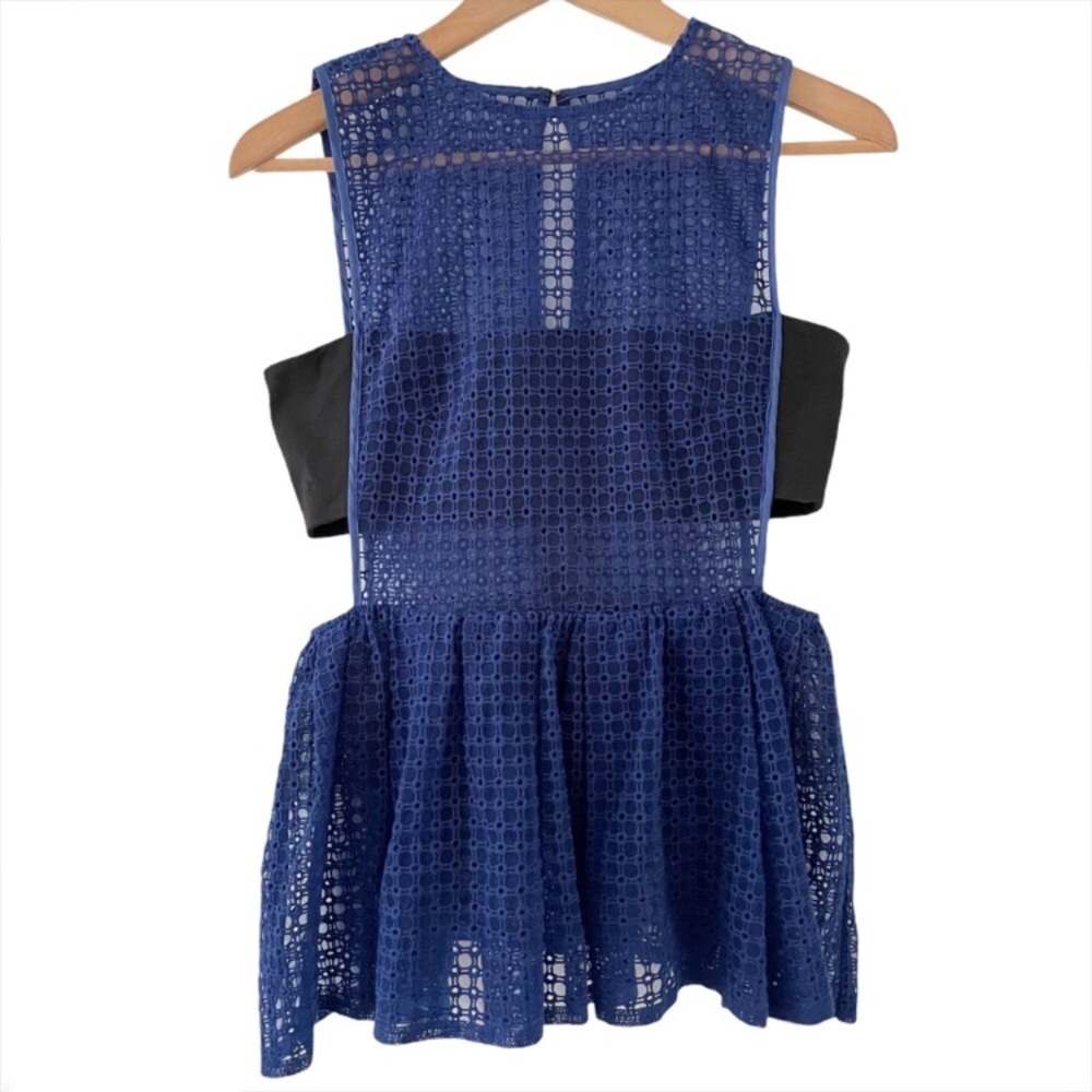 Self portrait embroidered peplum top.